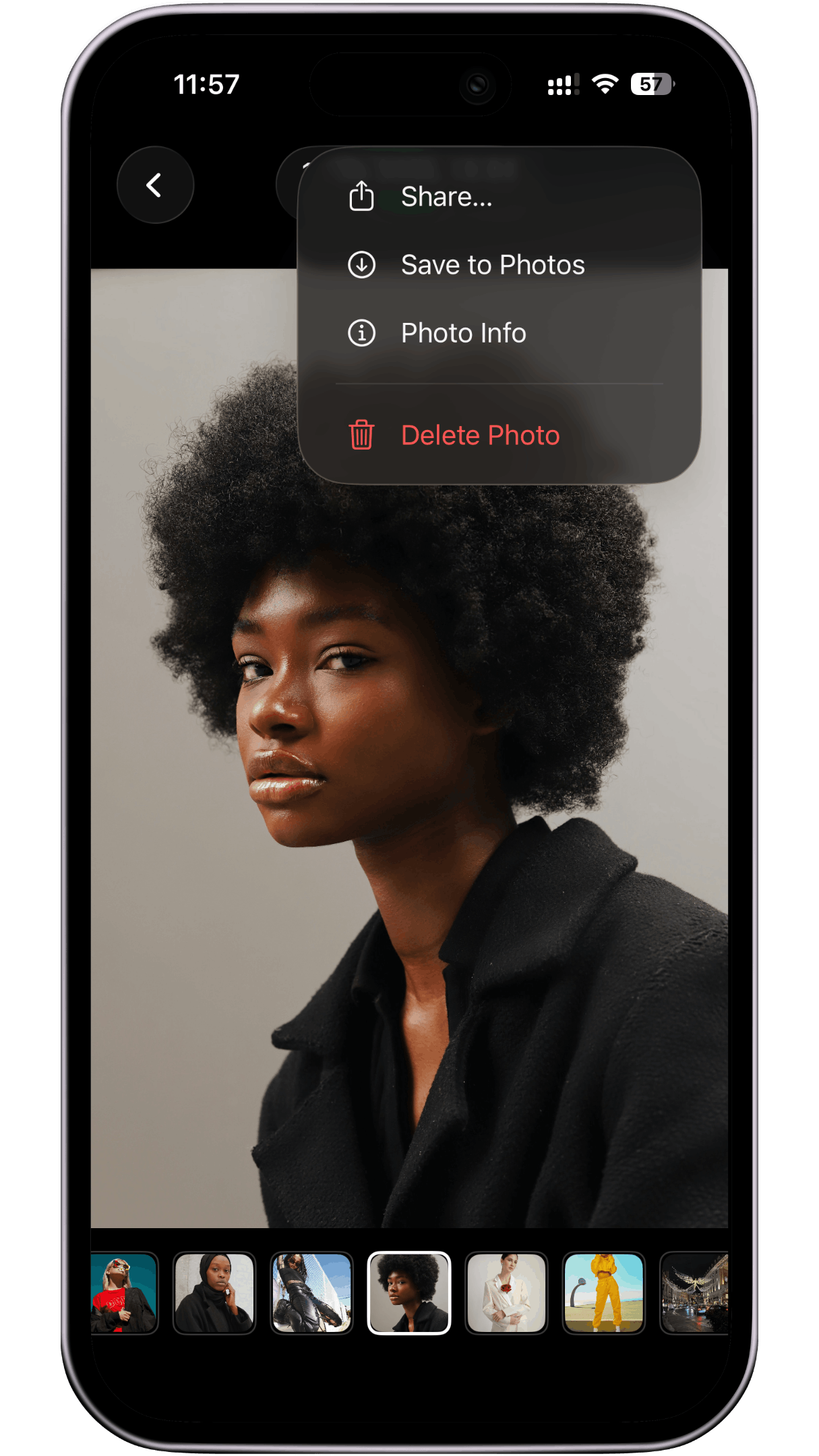 Photo options in Gallery